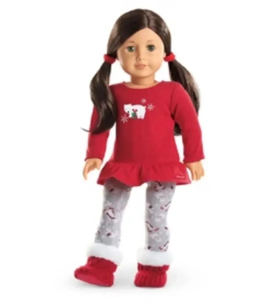 American Girl Playful polar bear pajamas for doll RETIRED doll not included